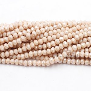 4x6mm Opaque peach light Chinese Crystal Rondelle Beads about 95 beads