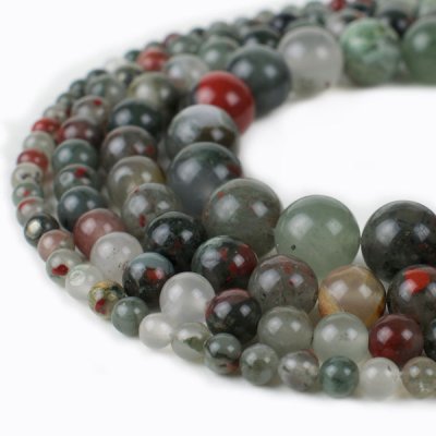 African Bloodstone Beads, 4mm 6mm 8mm 10mm 12mm round 15 Inch