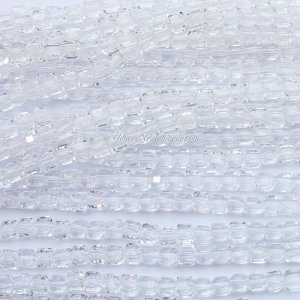 98Pcs 6mm Cube Crystal beads,clear