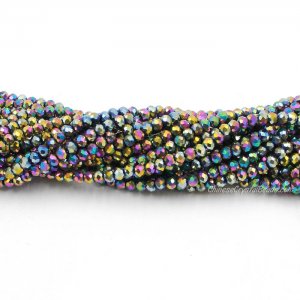 130 beads 3x4mm crystal rondelle beads rainbow light