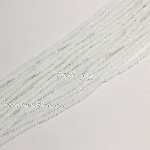 1.7x2.5mm rondelle crystal beads, opaque white, 190Pcs