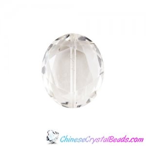Chinese Crystal Faceted Oval pendant, clear ,20x24mm, 1 beads
