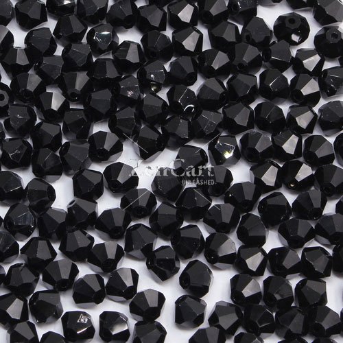 280 beads 6mm AAA bicone crystal beads black