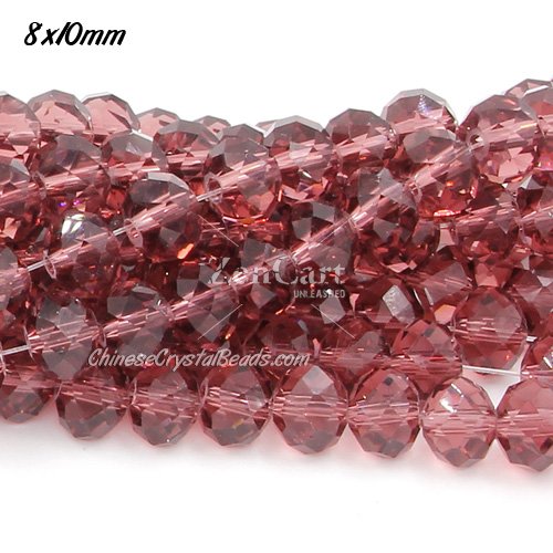 70 pieces 8x10mm Chinese Crystal Rondelle Strand, Amethyst