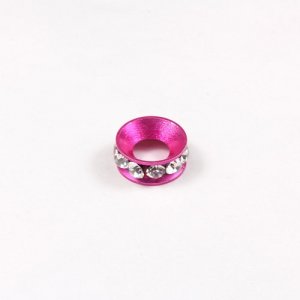 10mm copper baking finish Rondelle spacer,5mm hole, fuchsia, 1 piece