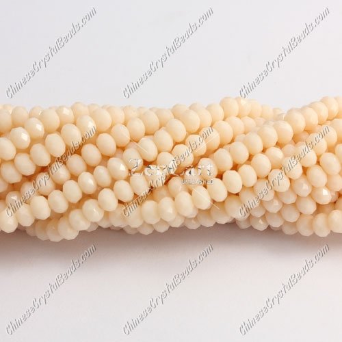 130Pcs 3x4mm Chinese rondelle crystal beads,opaque peach