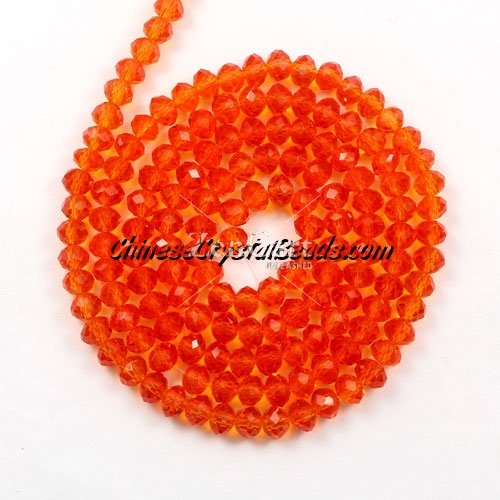 130Pcs 3x4mm Chinese tangerine Crystal Rondelle Bead Strand