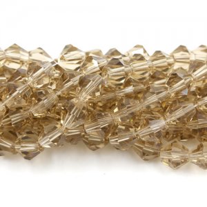 8mm Chinese Crystal Bicone Beads, silver champagne, about 42 beads