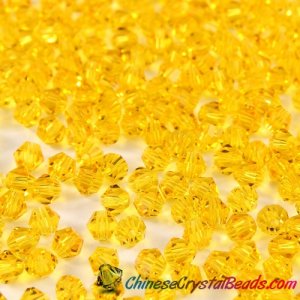 700pcs Chinese Crystal 4mm Bicone Beads, golden, AAA quality