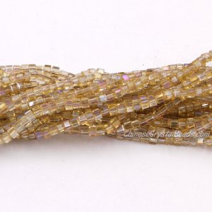 180pcs 2mm Cube Crystal Beads, champagne AB