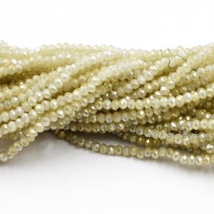 10 strands 2x3mm chinese crystal rondelle beads Opaque gray yellow Light about 1700pcs