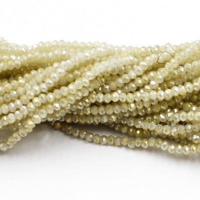 10 strands 2x3mm chinese crystal rondelle beads Opaque gray yellow Light about 1700pcs