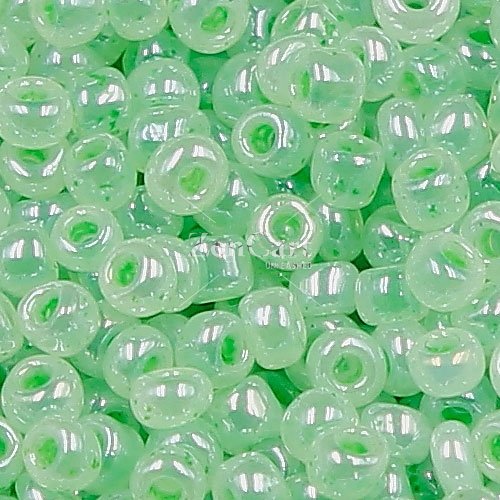 Glass Seed Beads, Round, about 2mm, #38, opaque lt green, Sold By 30 gram per bag