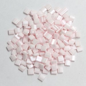 Chinese 5mm Tila Square Bead, opaque lt pink, about 100Pcs