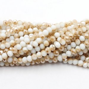 4x6mm Opaque white Half light Chinese Crystal Rondelle Beads about 95 beads