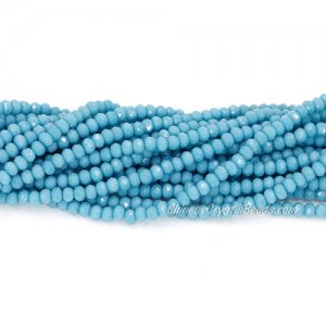 130Pcs 2x3mm Chinese Crystal Rondelle Beads Strand, blue Turquoise