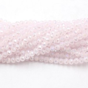 4x6mm lt.pink jade AB Chinese Crystal Rondelle Beads about 95 beads