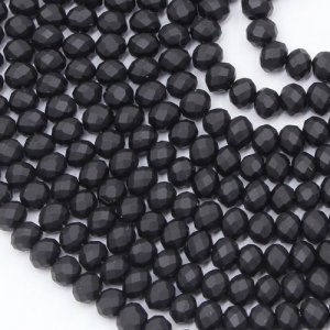 4x6mm matte rondelle crystal beads black about 95 pcs