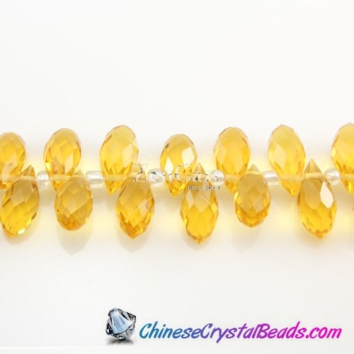 Chinese Crystal Teardrop Beads, sun, 6x12mm, 20 beads