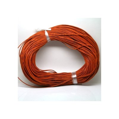 Round Leather Cord, orange , #1mm, 1.5mm, 2mm, Sold by the Meter