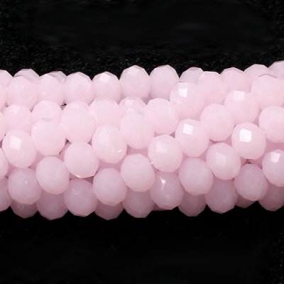 Chinese Crystal Faceted Rondelle Bead Strand, Pink jade, 6 x 8mm, about 72 beads