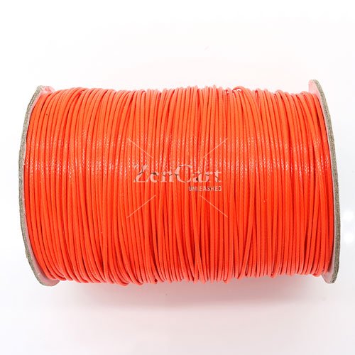 1mm, 1.5mm, 2mm Round Waxed Polyester Cord Thread, neon orange