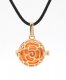 Rose Flower Harmony Ball Pendant Women Necklace with 30 inchChain For Pregnant Women, kc gold plated brass, 1pc