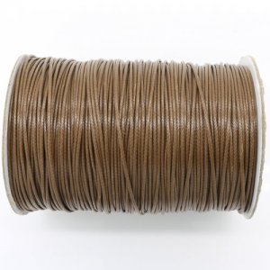 1mm, 1.5mm, 2mm Round Waxed Polyester Cord Thread, saddle brown