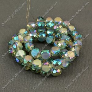 8mm Bread crystal beads long strand, green light, 70pcs per strand