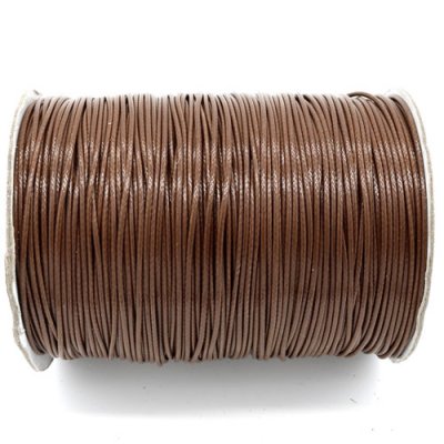 1mm, 1.5mm, 2mm Round Waxed Polyester Cord Thread, Dark Chocolate