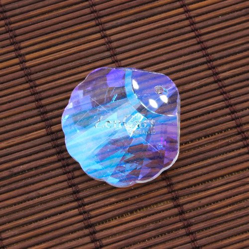 Crystal faceted shell pendant, AAA Clear AB, hole 1.5mm, 1 piece