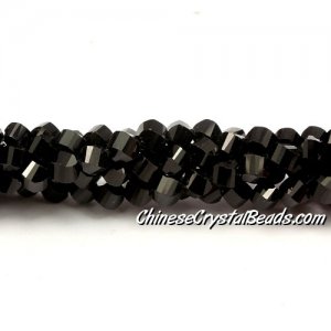4mm Crystal Helix Beads Strand black, about 100 beads