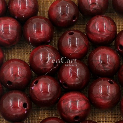 1Pc ABS imitation cat eye's beads, red 2, 17mm, hole: 2.5mm