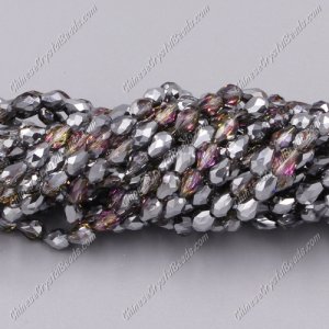 Chinese Crystal Teardrop Beads Strand, #59, 3x5mm, about 100 Beads
