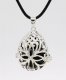 Egg flower Harmony Ball Pendant Women Necklace with 30 inchChain For Pregnant Women, silver plated brass, 1pc