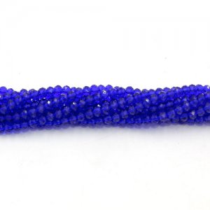130Pcs 2x3mm Chinese Crystal Rondelle Beads, Sapphire