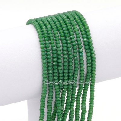130Pcs 2x3mm Chinese Crystal Rondelle Beads, opaque green