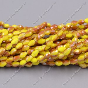 Chinese Crystal Teardrop Beads Strand, #017, 3x5mm, about 100 Beads