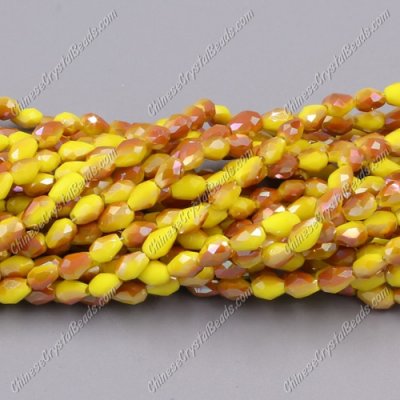 Chinese Crystal Teardrop Beads Strand, #017, 3x5mm, about 100 Beads