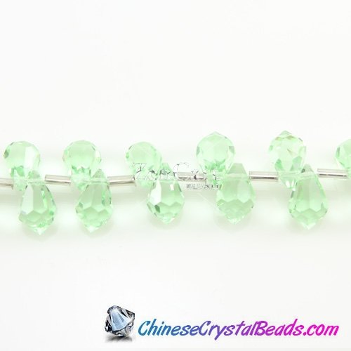 Chinese Crystal Teardrop Beads, lime green, 6x10mm, 20 beads