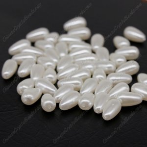 high light Imitation Pearl ABS Beads, 6x12mm drop, Hole:Approx 1mm, Sold By about 50pcs per pkg
