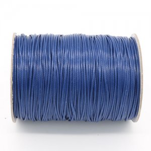 1mm, 1.5mm, 2mm Round Waxed Polyester Cord Thread, blue