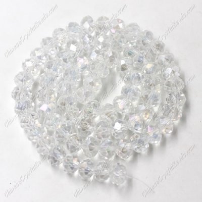4x6mm Clear AB Chinese Crystal Rondelle Beads about 95 beads