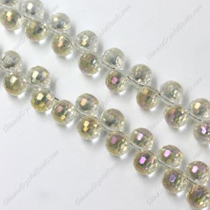20Pcs chinese crystal round drop beads, 8mm, hole:1mm, citrine light