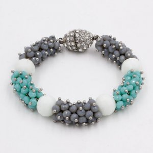 Magnetic Clasps crystal hiphop bracelet kits , 6.5-8inch length