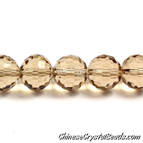 crystal round beads, Crystal Disco Ball Beads, S. champagne, 96fa, 14mm, 10 beads