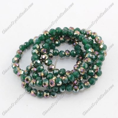 130Pcs 3x4mm Chinese rondelle crystal beads, opaque #006