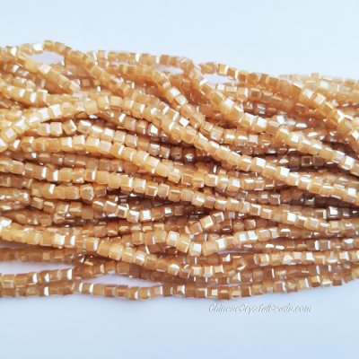 4mm Cube Crystal beads about 95Pcs, 025
