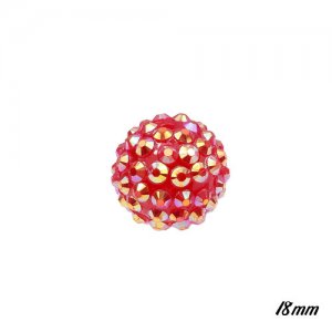 18mm Crystal Disco Ball Acrylic Rhinestone Siam AB 1 bead