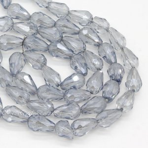 20Pcs 10x15mm Chinese Crystal Teardrop Bead strand, blue ang gray light